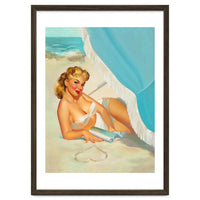 Pinup Sexy Blonde On The Beach