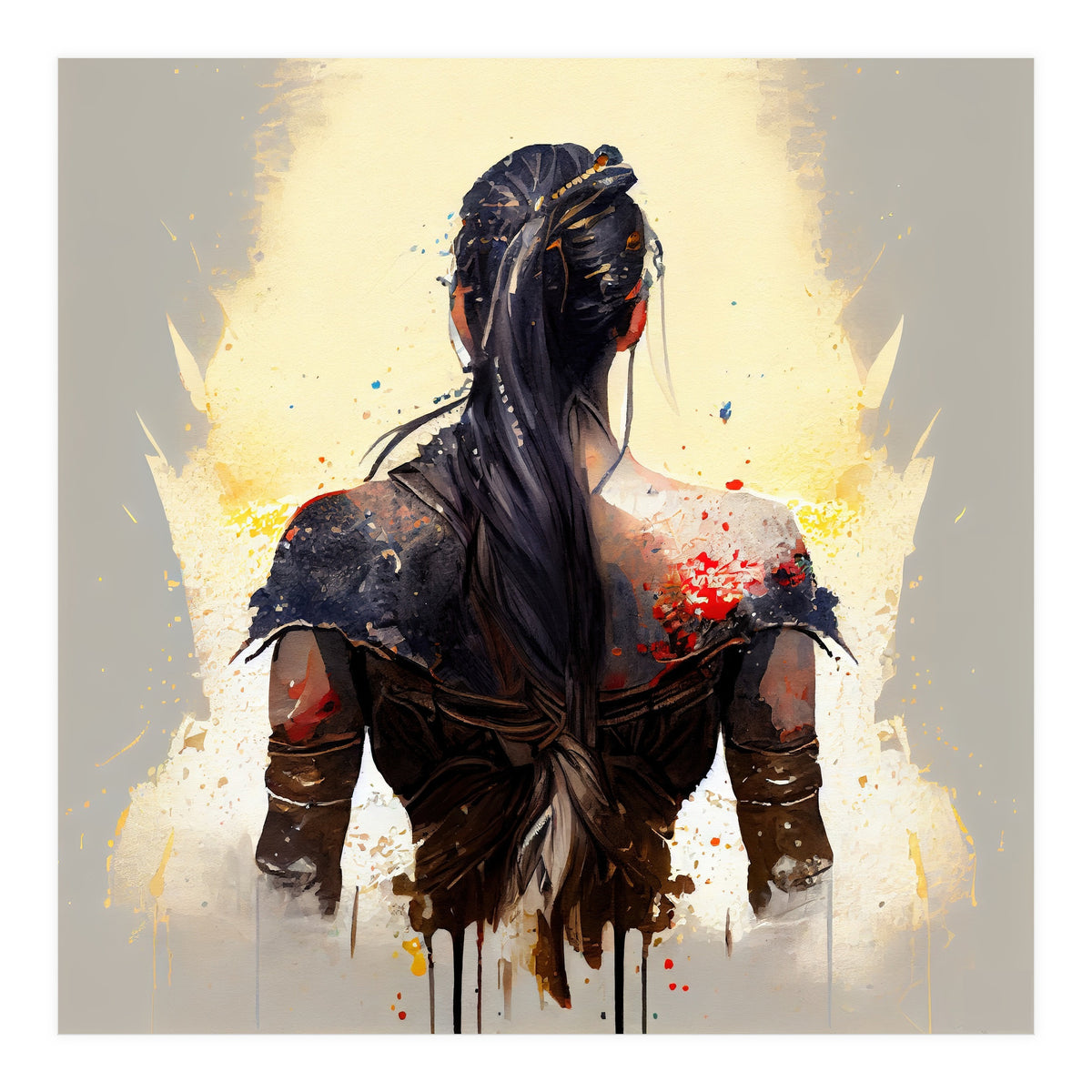 Warrior Woman From Behind (Print Only)