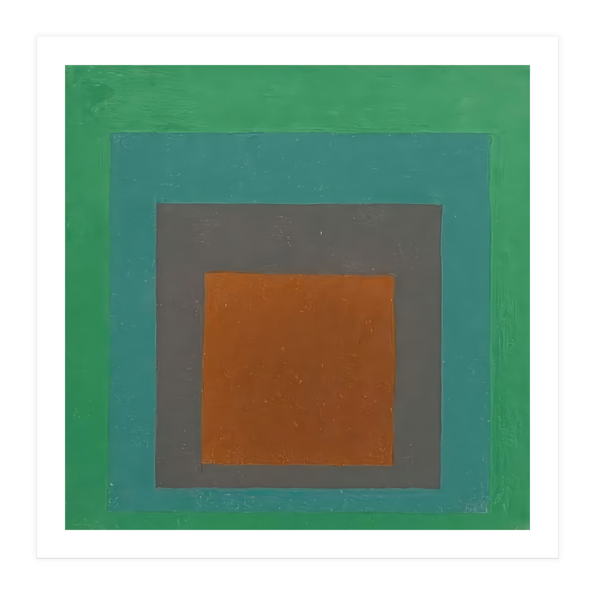 JOSEF ALBERS - HOMAGE TO THE SQUARE GREY BROWN GREEN (Print Only)