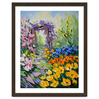 Sun-Drenched Garden Pergola Oil Painting