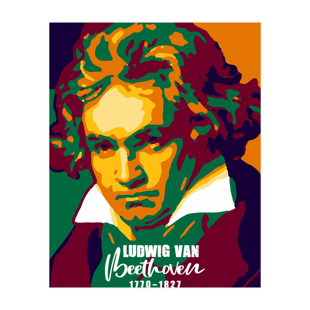Ludwig Van Beethoven Colorful Art (Print Only)