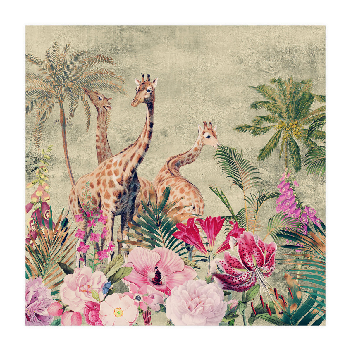 Exotic Vintage African Flower Safari  (Print Only)