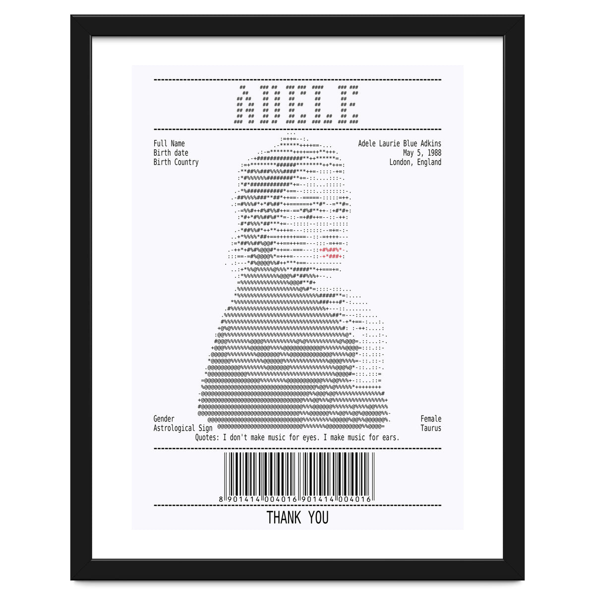 Receipt Art Adele