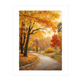 Original Autumn Park Landscape Oil Painting Style (Print Only) thumbnail