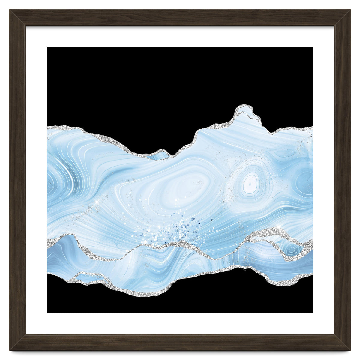 Blue & Silver Agate Glitter Texture 04