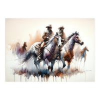 Cowboy Riders On Horses (Print Only)
