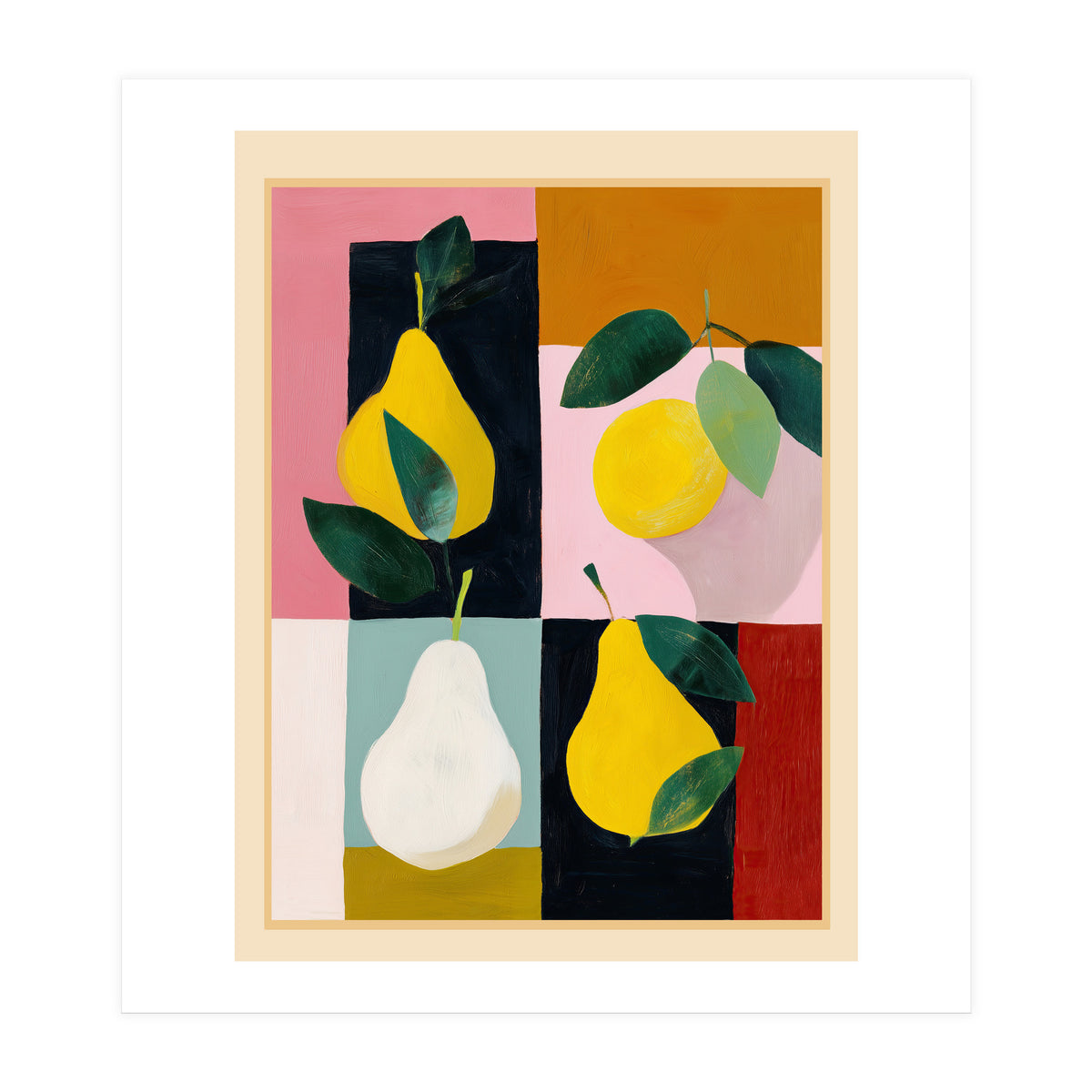 Modern Pears Still Life I (Print Only)
