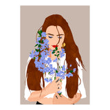 The Becoming, Nature Plants Bohemian Woman, Botanical Modern Mindful Self Care Self Love Positivity (Print Only) thumbnail