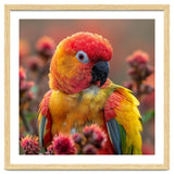 Close Up Of A Sun Conure Parrot With Bright Feathers thumbnail