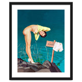 Sexy Pinup Girl With No Swimming Sign thumbnail