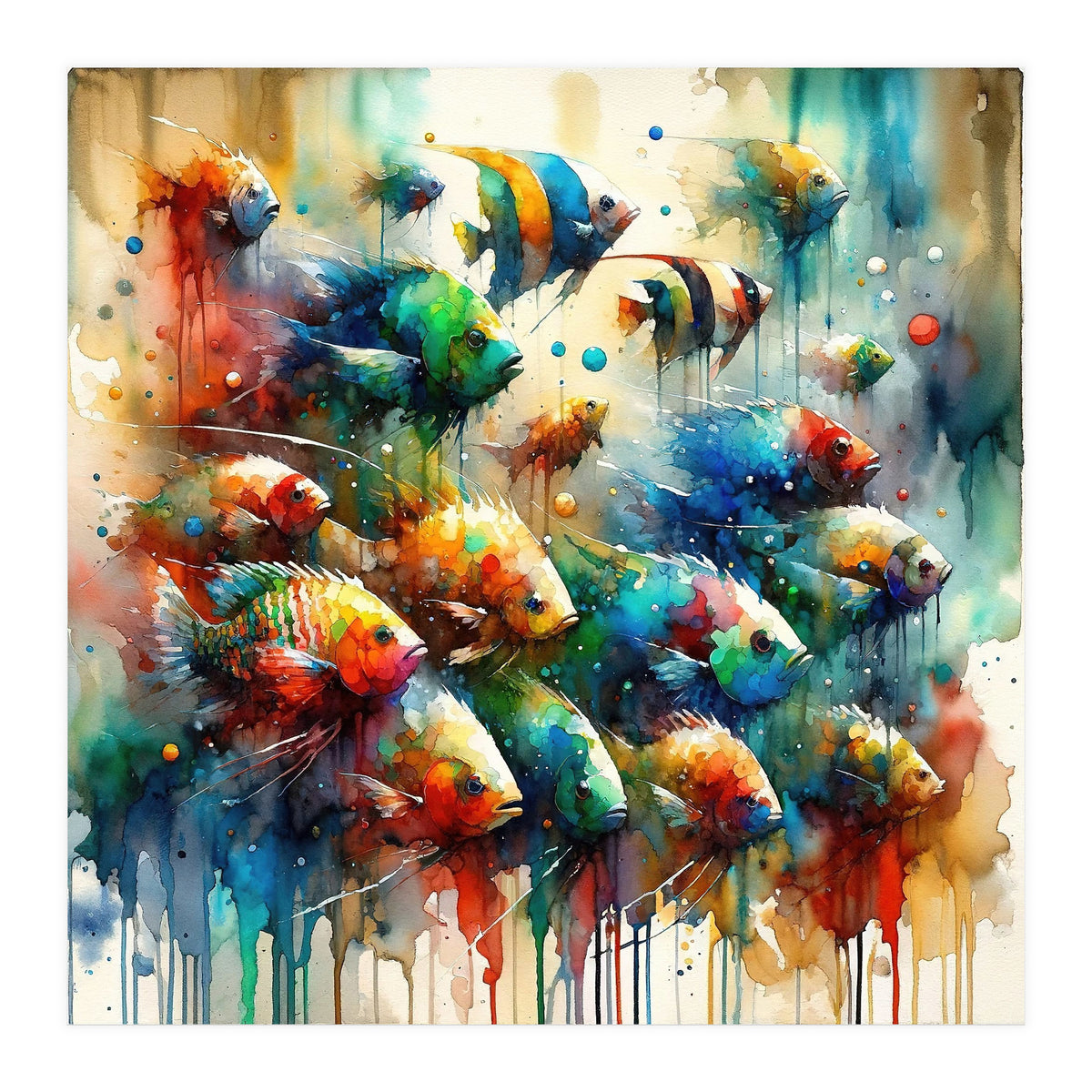Colorful Aquarium Fish (Print Only)