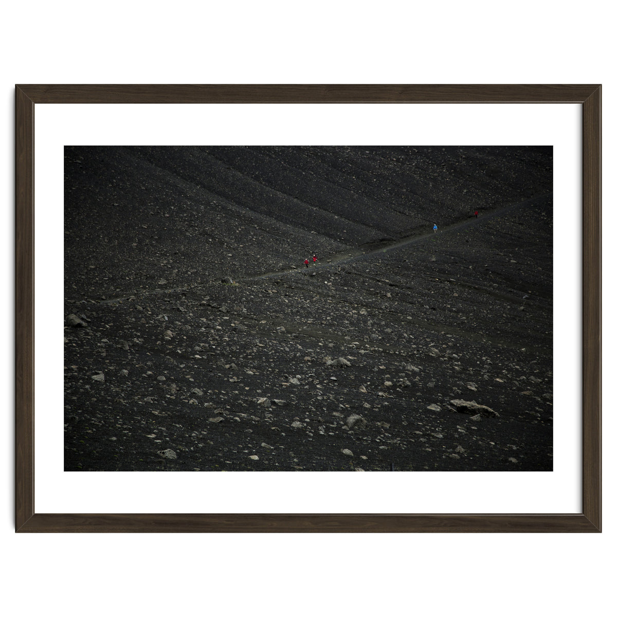 Kids running down from the volcano - Iceland