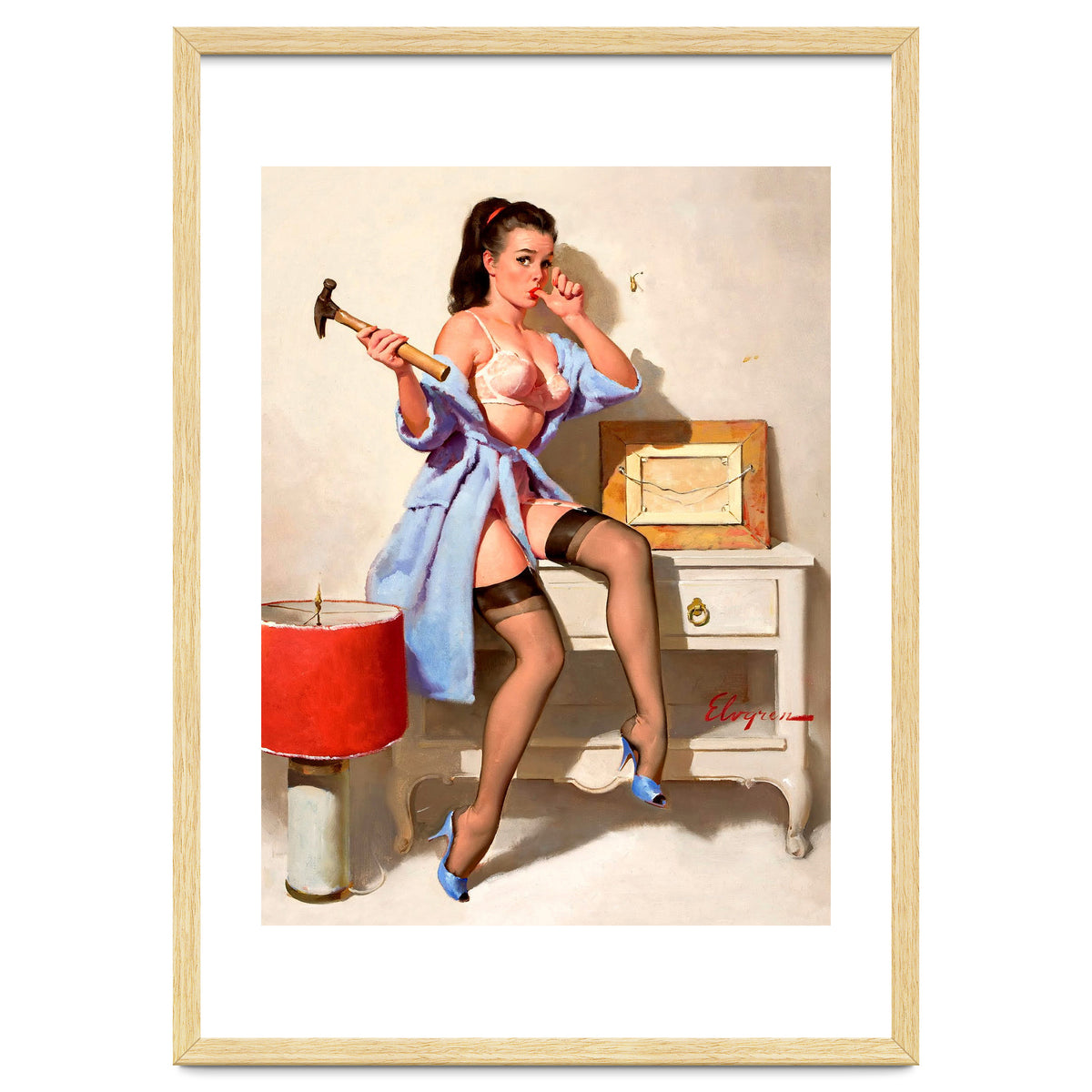 Hot Pinup Girl With A Hammer
