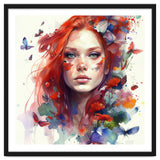 Watercolor Floral Red Hair Woman #9 thumbnail