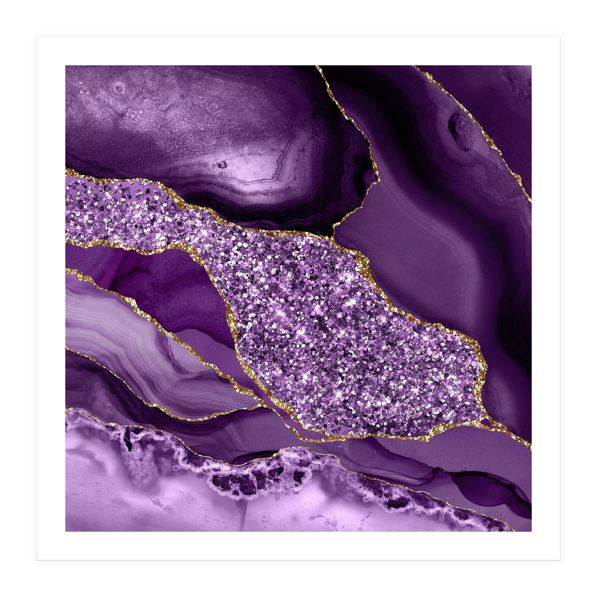 Agate Glitter Ocean Texture 03  (Print Only)