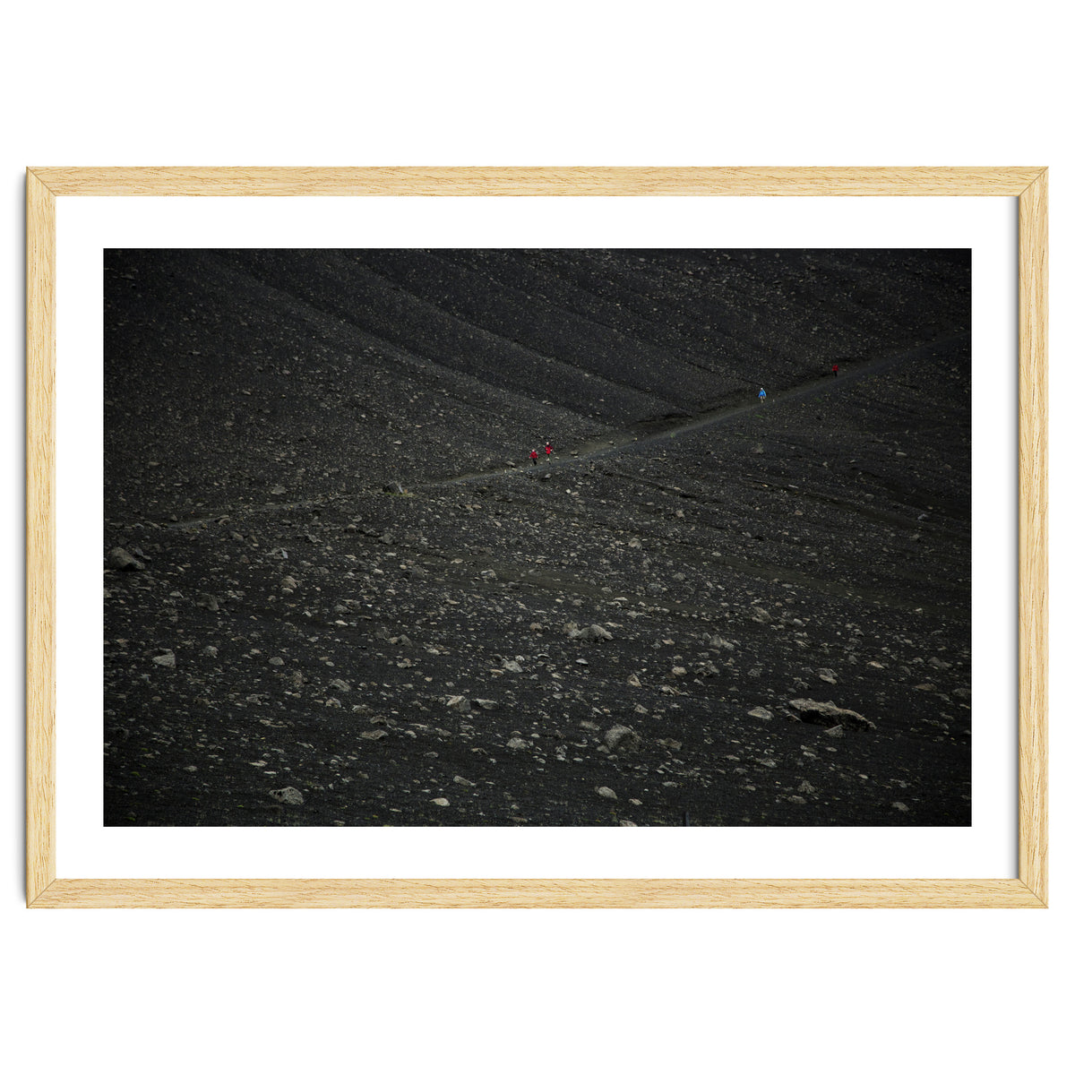 Kids running down from the volcano - Iceland