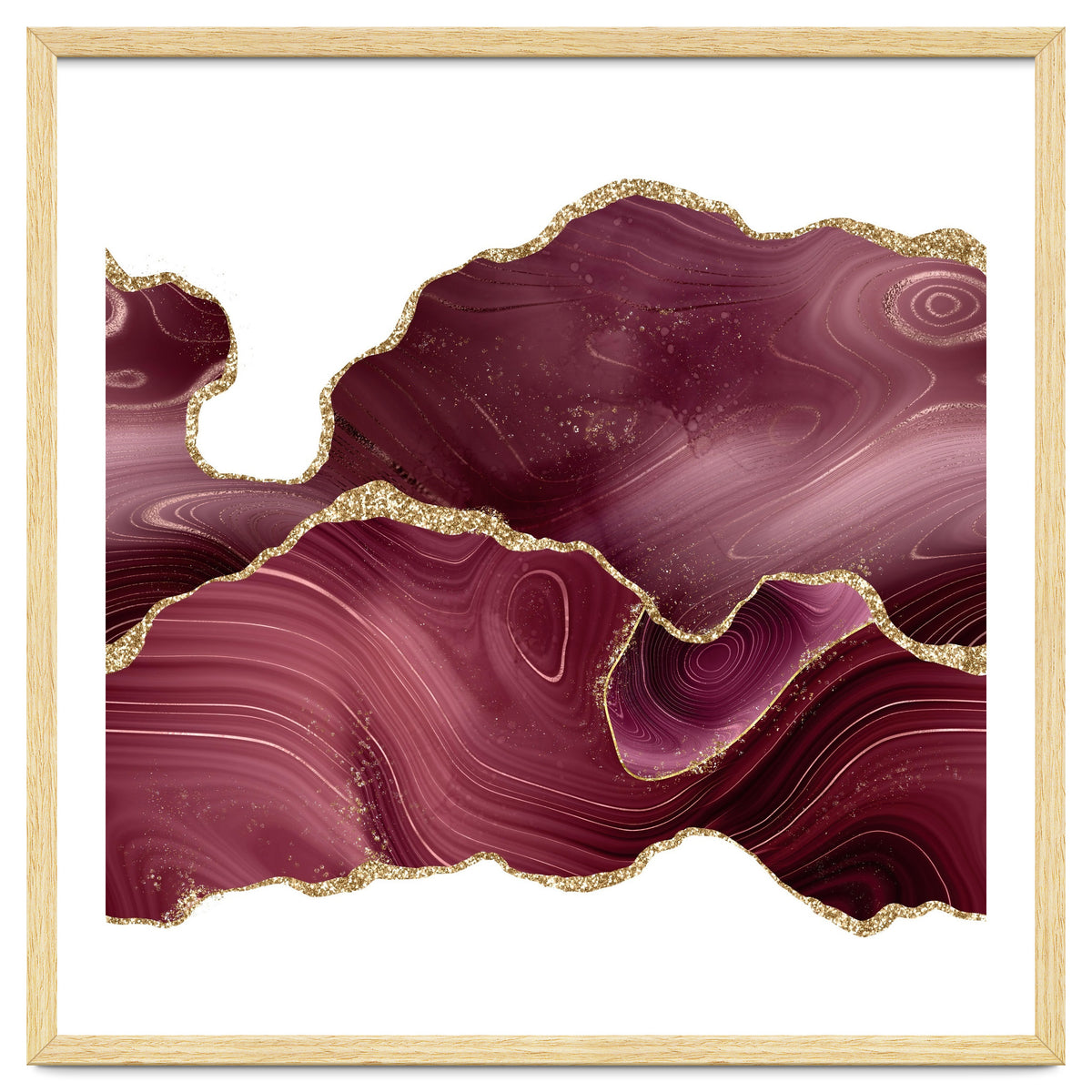 Burgundy & Gold Glitter Agate Texture 08