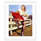 Pinup Girl Stacked On The Farm Fance thumbnail