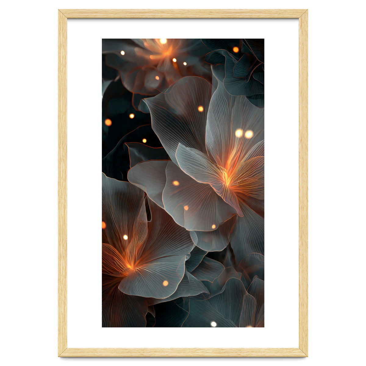 Ethereal Glowing Flora: Abstract Translucent Petals