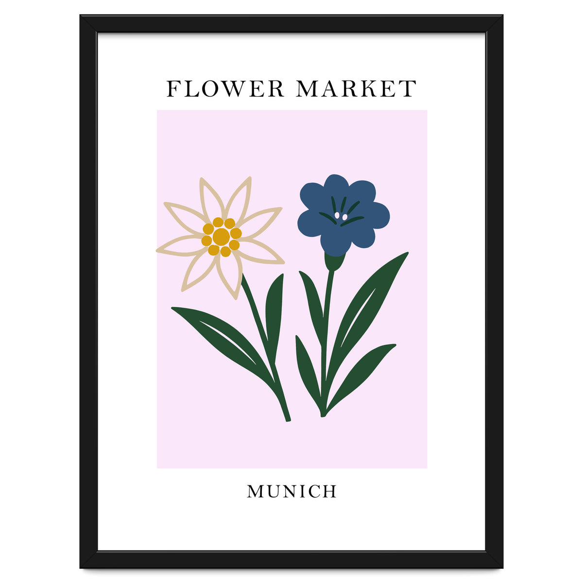 Munich Flower Market - Minimalist Edelweiss Botanical Print