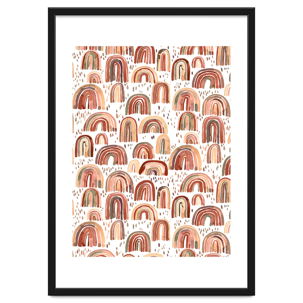 Cute Watercolor Rainbows Terracota