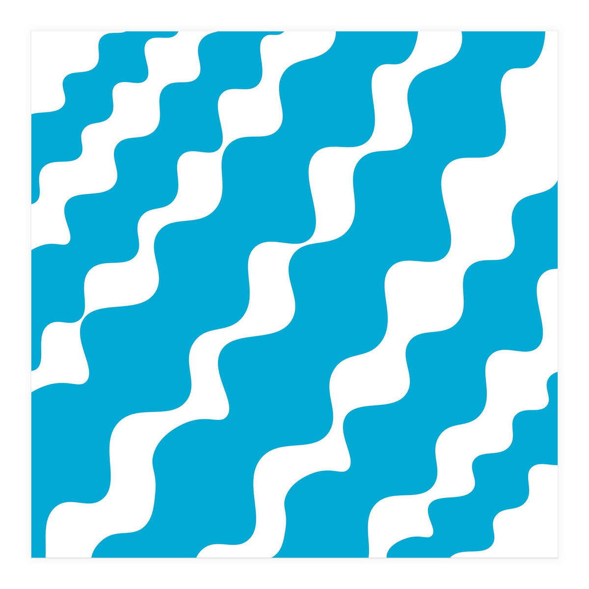 Slanting Blue Wavy Pattern (Print Only)