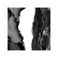 Black & Silver Agate Texture 07 (Print Only)