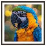 Blue And Yellow Macaw Parrot Close Up Detailed Shot thumbnail