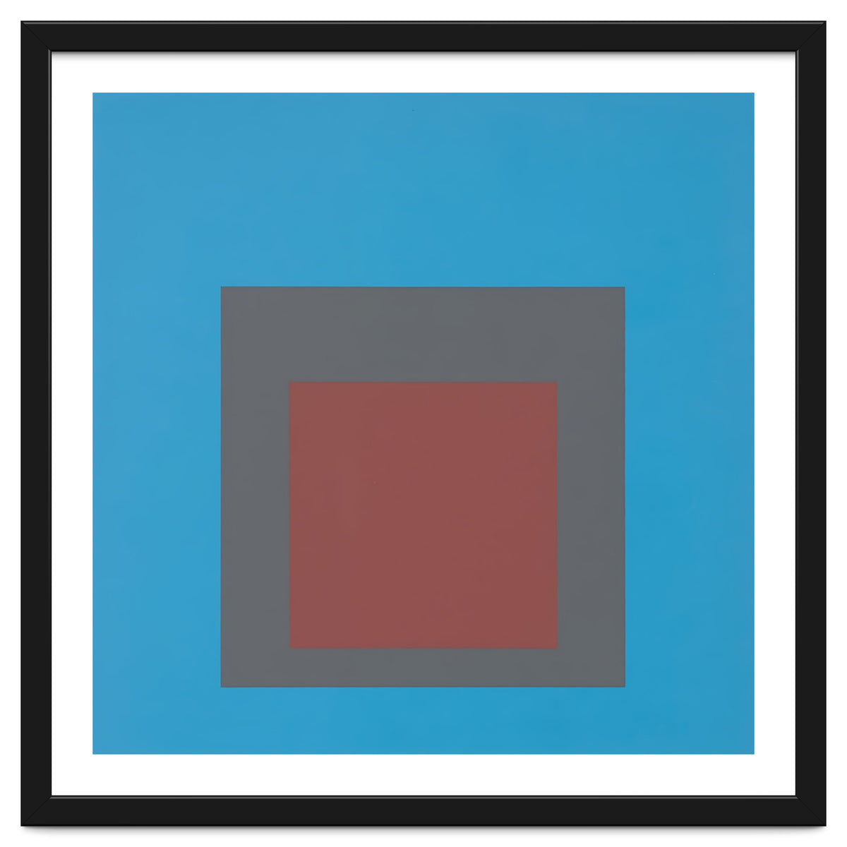 JOSEF ALBERS - HOMAGE TO THE SQUARE, BLUE, DARK RED