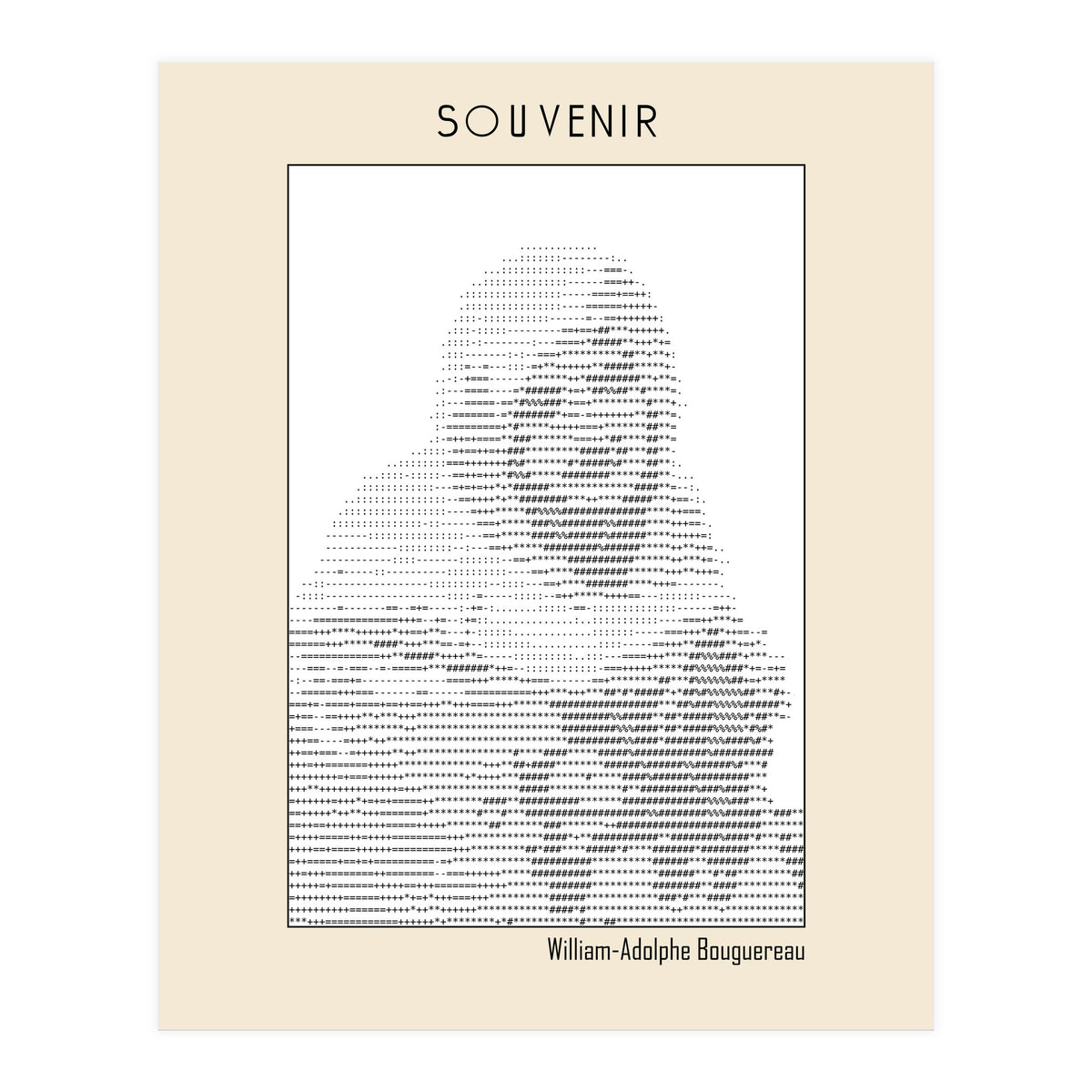 Souvenir – William Adolphe Bouguereau (1894) – Ascii Art (Print Only)