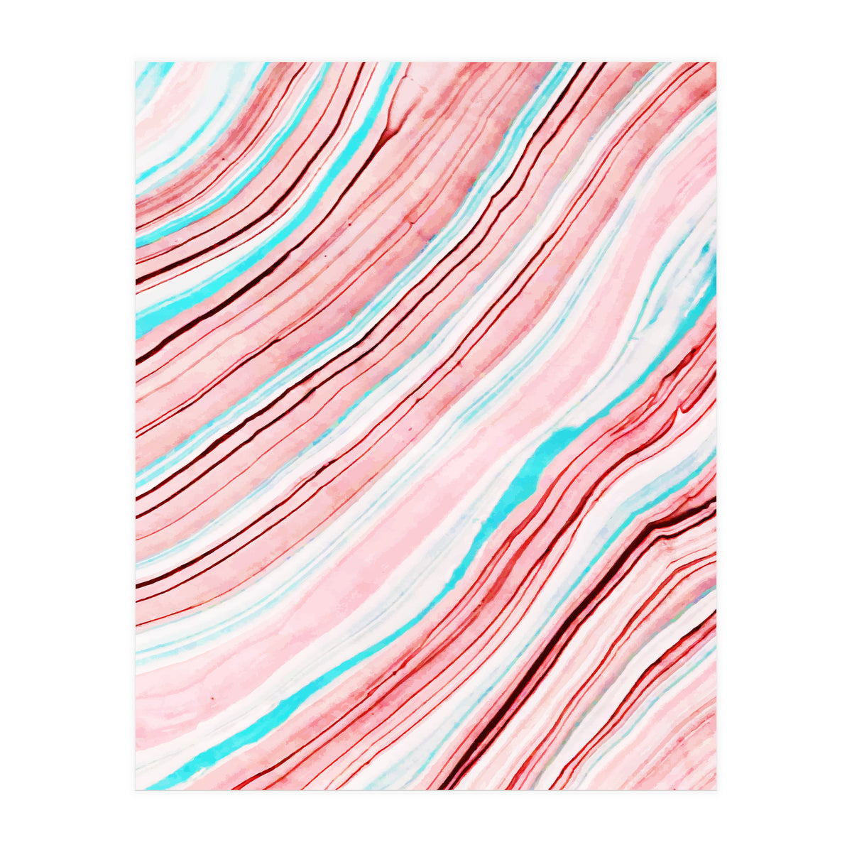 Between the Lines, Pastel Watercolor Abstract Painting, Subtle Neutral Minimal Illustration (Print Only)
