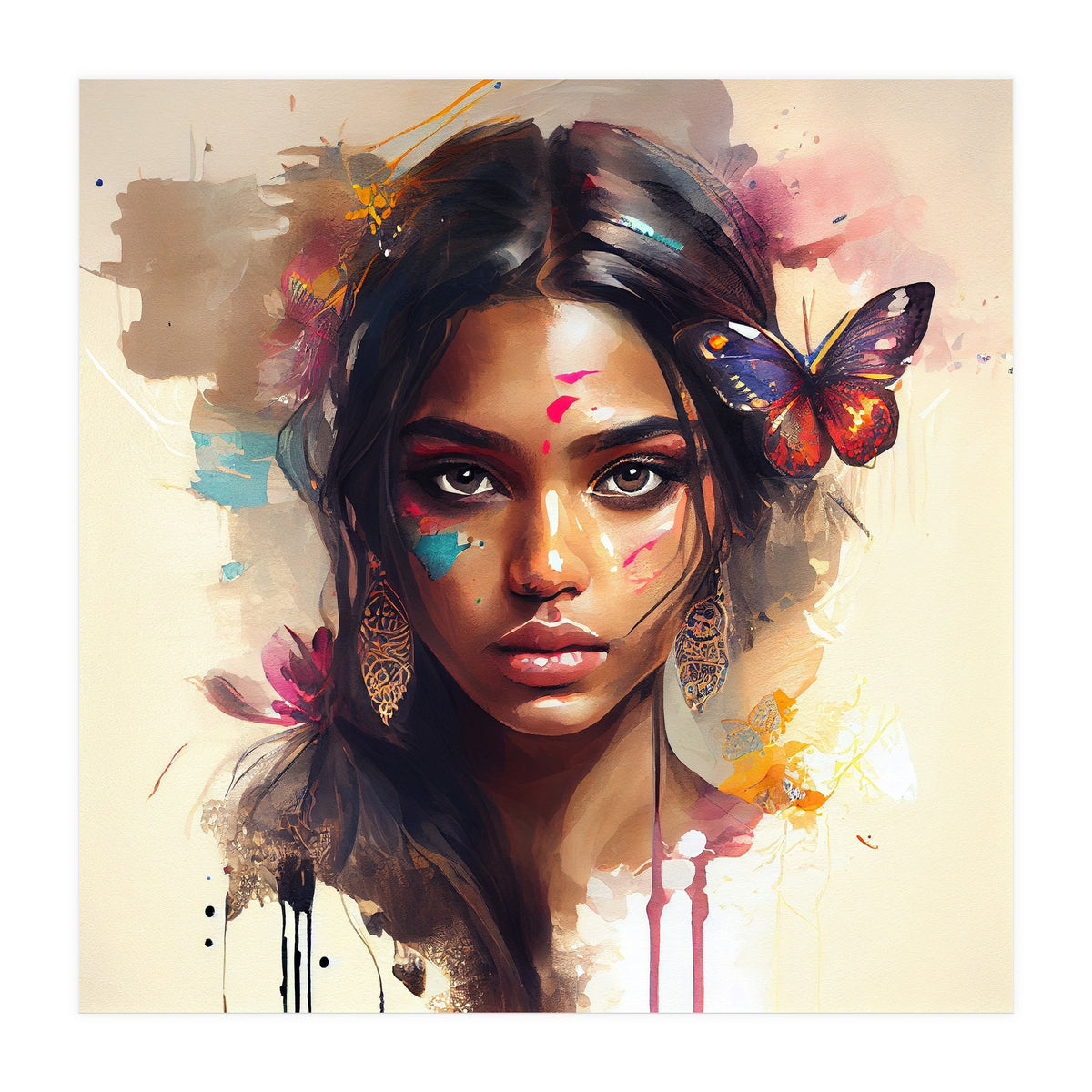 Watercolor Hindu Woman #1 (Print Only)