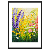 Sun-Drenched Wildflower Meadow Oil Painting