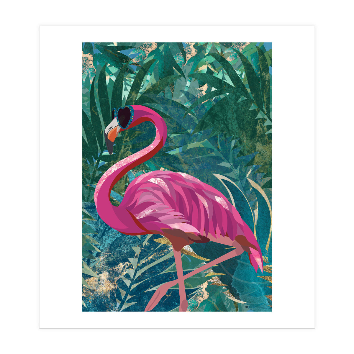 Flamingo in the jungle (Print Only)