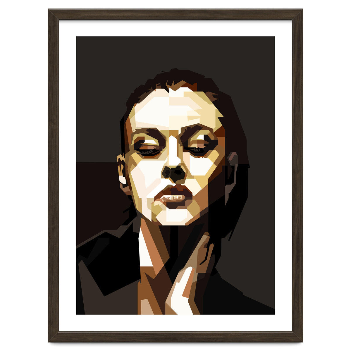 Monica Bellucci Hollywood Actress Retro Style Geometric Illustration