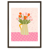 Tulips in a vase - pink and orange thumbnail