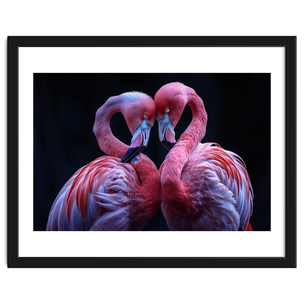 Two Pink Flamingos Forming A Heart Shape