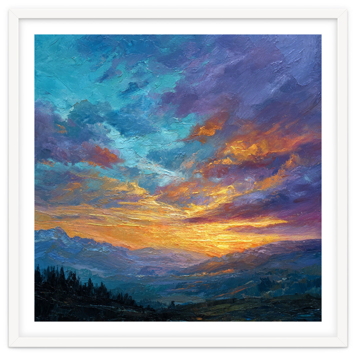 Ethereal Alpine Sunset Over Distant Peaks