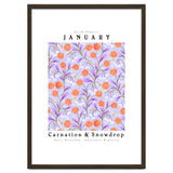 Carnations And Snowdrop January Birth Flower Floral Print thumbnail