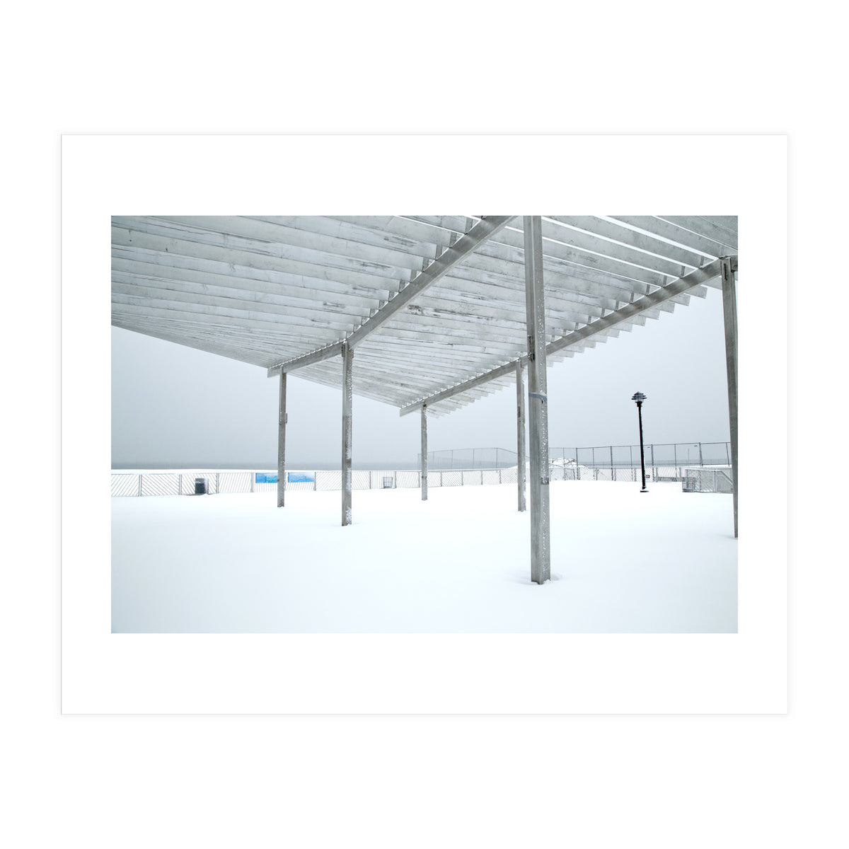 Sunshade site in the winter beach (Print Only)
