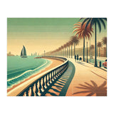 Vintage Coastal Promenade Poster (Print Only) thumbnail
