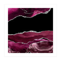 Burgundy & Silver Agate Texture 02 (Print Only)