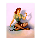 Sexy Pinup Making A Big Bad Wolf Shadow On The Wall (Print Only) thumbnail