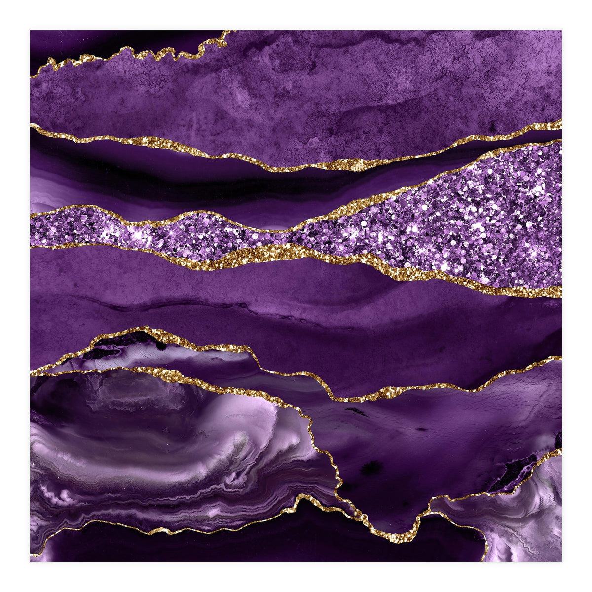 Agate Glitter Ocean Texture 01 (Print Only)