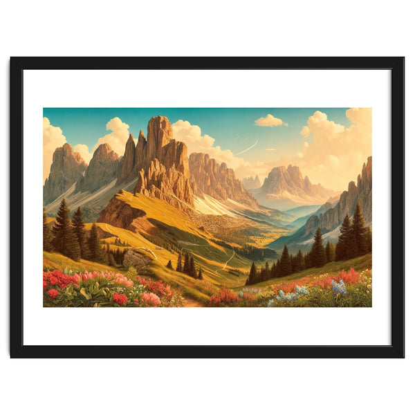 Vintage Dolomites Poster, Italy