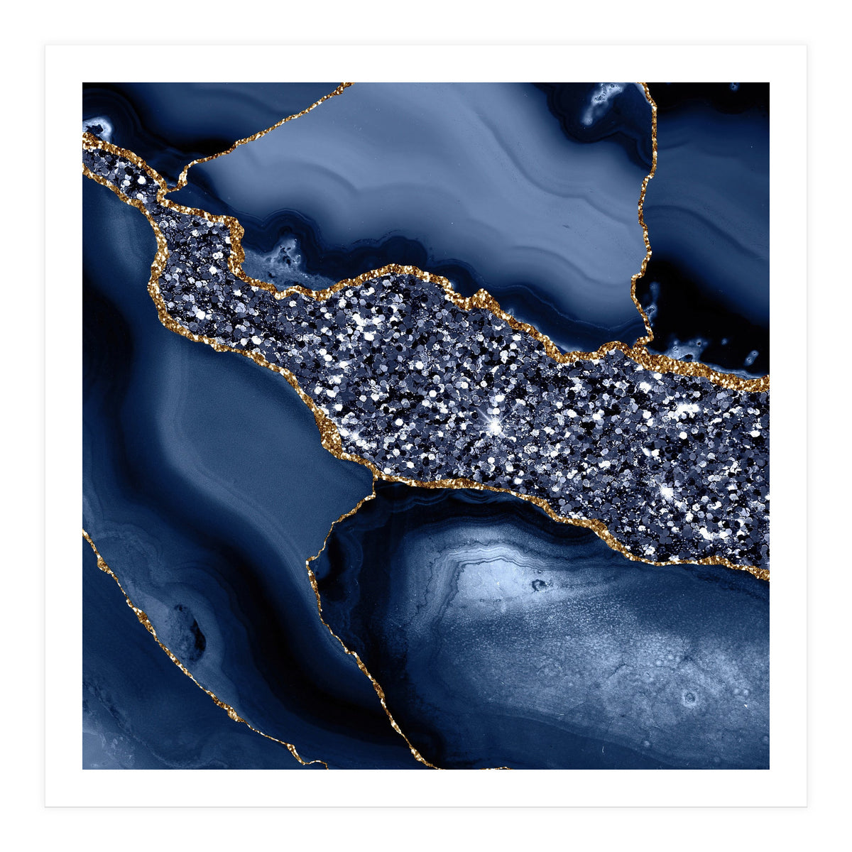 Agate Glitter Ocean Texture 05 (Print Only)