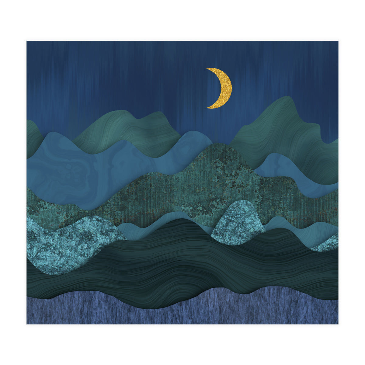 Abstract Landscape Moody Moonrise (Print Only)
