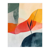 Minimalist Botanical Abstract Art with Organic Overlapping Shapes (Print Only)