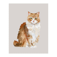 Handpainted messy oil painting of furry baby cat  (Print Only)