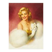 Smiling Lady In White Dress (Print Only)